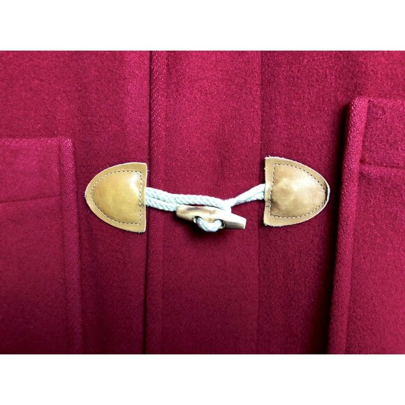 Vtg Eddie Bauer Red Wool Womens Sz M / L Barn Chore Toggle Jacket 80s Preppy - Picture 4 of 9